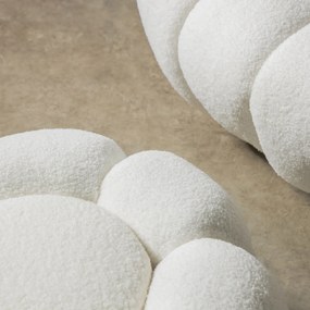 Dizajnové relaxačné kreslo VENEZIA 100 cm boucle biele