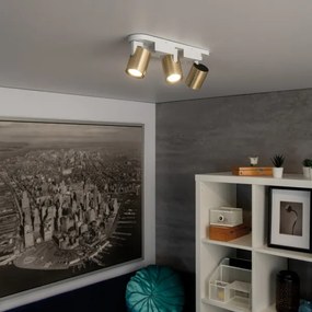 Kanlux 38966 - Bodové svietidlo LAURIN 3xGU10/10W/230V mosadz/biela