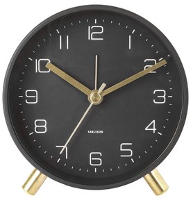 Čierny budík Karlsson Lofty, ø 11 cm