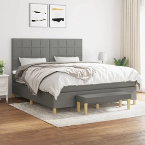 Boxspring posteľ s matracom tmavosivá 180x200 cm látka 3137174