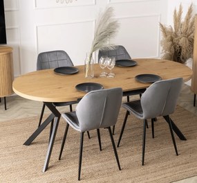 LUGO Rozkladací stôl 90-190 cm zlatý dub / čierna