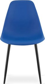 Set štyroch jedálenských stoličiek WAT modrý - čierne nohy (4 ks)