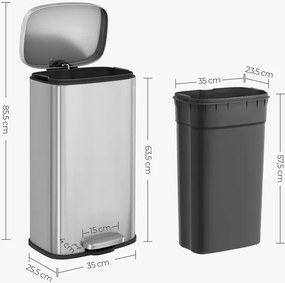 Odpadkový kôš strieborný AUK-E1103 CR