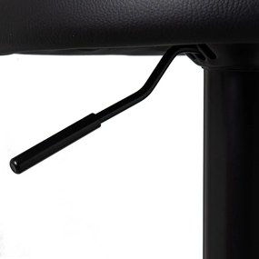 Čierne barové stoličky s nastaviteľnou výškou z imitácie kože v súprave 2 ks (výška sedadla 72 cm) – Casa Selección