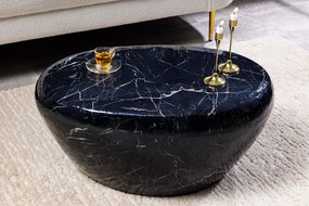 Konferenčný stolík STONE 75 cm mramorový vzhľad čierny