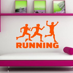 Veselá Stena Samolepka Running Farba: oranžová, Veľkosť: 60 x 48 cm