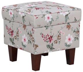 Krémové kvetinové kreslo s opierkou na nohy HAMAR Beliani