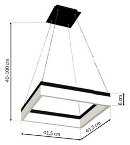 Závesné LED svietidlo Nero, 1x LED 32w, 4000k, b