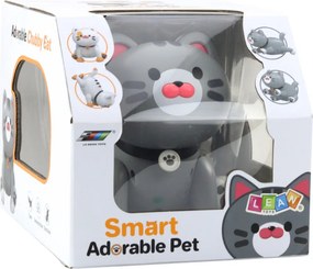 LEAN Toys Interaktívna robotická mačka na diaľkové ovládanie RC sivá