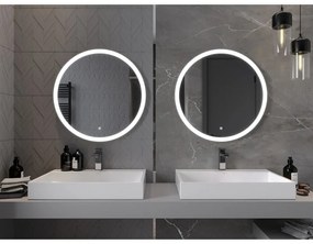 Mexen Oro, okrúhle LED podsvietené kúpeľňové zrkadlo 70 cm, 6000K, vykurovacia podložka proti zahmlievaniu, 9824-070-070-611-00