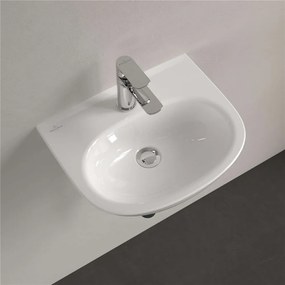 VILLEROY &amp; BOCH O.novo závesné umývadielko s otvorom, bez prepadu, 450 x 360 mm, biela alpská, s povrchom CeramicPlus, 434046R1