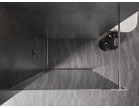 Mexen Kioto-XF, sprchová zástena s rámom 130 x 202 cm, 10mm šedé sklo, chrómový profil, 800-130-104-01-40-X