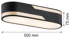 Argon 6001 - Stropné svietidlo TONI 3xE27/15W/230V čierna/zlatá