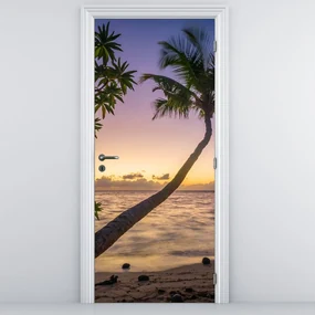 Fototapeta na dvere - Palma na pláži (95x205cm)