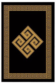 Sada 2 kusů koupelnových předložek Labyrinth zlatá/černá