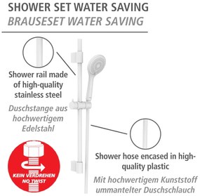 Biela sprchová súprava z nehrdzavejúcej ocele 70 cm Watersaving – Wenko