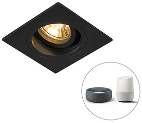 Inteligentné zapustené bodové svetlo čierne štvorcové vrátane Wifi GU10 - Chuck