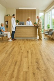 Beauflor, PVC podlaha - lino Texalino Supreme 616 Java Teak, na mieru, šíře 2m,3m,4m,5m, béžová, filc, chodba / predsieň