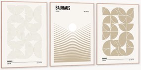 Nástenné dekorácie v rámoch Bauhaus, 3 ks