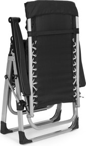 MULTISTORE Záhradné ležadlo s nastaviteľným operadlom - čierne MultiGarden