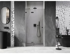 Mexen, Mexen Lunar výklopné sprchové dvere ľavé 85 cm, transparentné, pištoľový kov - 834-085-000-95-00-L