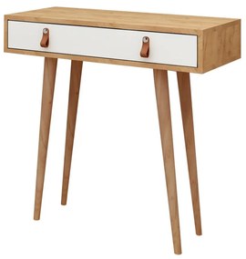 Konzolový stolík Dokka 80 cm dub craft zlatý/biely