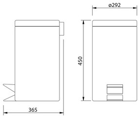 Aqualine - Odpadkový kôš SIMPLE LINE 20 l leštená nerez