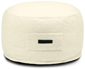 Krémový taburet z textílie buklé Om 60 – SLOWDOWN