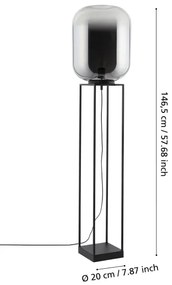Eglo 39989 - Stojacia lampa BULCIAGO 1xE27/40W/230V dymová