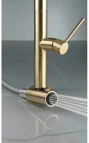 Deante BQO_R72M - Drezová batéria s vyťahovacou sprškou OLFATO kefovaná zlatá