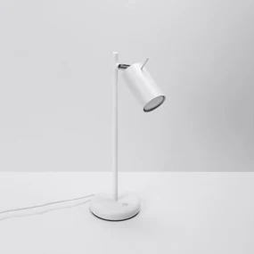Stolná lampa Ring, 1x biele kovové tienidlo