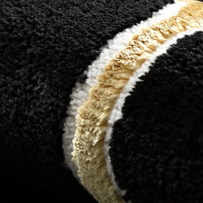 Dywany Łuszczów, Kusový koberec Allure 1967 black/gold, 140x190, čierna, kancelária