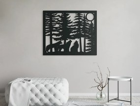 drevko Drevený obraz Vlky Rozmer obrazu: 32,5 x 39 cm, Farba dekorácie: Čierna
