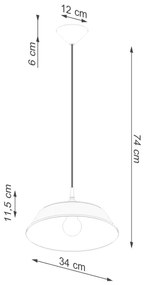 Sollux SL.1328 - Luster na lanku FRIKA 1xE27/15W/230V pr. 34 cm čierna