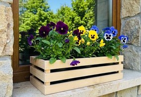 AMADEA Drevený obal na kvetináč prírodný, 52x21, 5x17cm, český výrobok