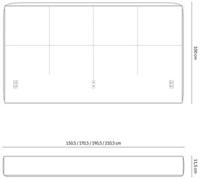 Krémovobiele čalúnené čelo postele 189x100 cm Darren – Micadoni