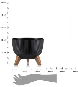 Kvetináč Rosa Linea 24x15 cm čierny