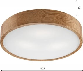 Brilagi - LED RGBW stmievateľné stropné svietidlo CARVALHO 3xE27/15W/230V Wi-Fi dub, priemer 47,5