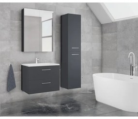 Kúpeľňová skrinka s umývadlom KATE + zrkadlová skrinka + nástenná skrinka, antracit