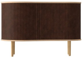 Nízka komoda v dekore duba v hnedo-prírodnej farbe s posuvnými dverami 100x67 cm Audacious – UMAGE