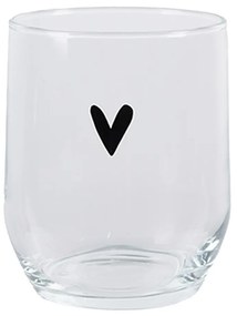 Transparentný pohár na vodu so srdiečkom - Ø 8*9 cm / 300 ml