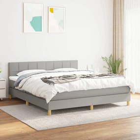 Boxspring posteľ s matracom bledosivá 180x200 cm látka 3140633