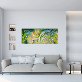 Obraz ryžových polí z vtáčej perspektívy (120x50 cm)