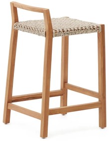 Drevená záhradná barová stolička v prírodnej farbe Giverola – Kave Home