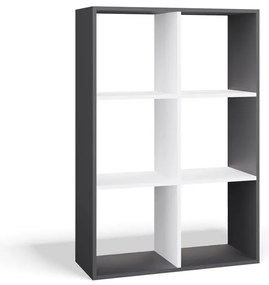 Regál Malax 2x3 110 cm antracit/bílý