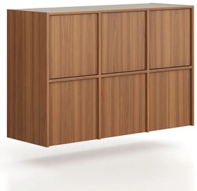 Nadstavba pre skrine FRAME, 6x dvere, 1299 x 450 x 854 mm, PUSH-lock, orech
