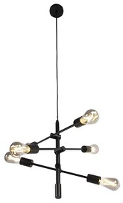 Inteligentné priemyselné závesné svietidlo čierne vrátane 6 WiFi ST64 - Sydney