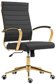 Design-Shop Kancelárska stolička Havanna - koženka - Čierna