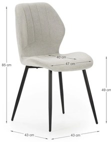 Krémové jedálenské stoličky v súprave 4 ks Milu – Marckeric