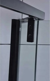 BPS-koupelny Päťuholníkový sprchový kút HYD-PK4026A 80x80 čierna/transparent + vanička HYD-PSV-ST07A biela